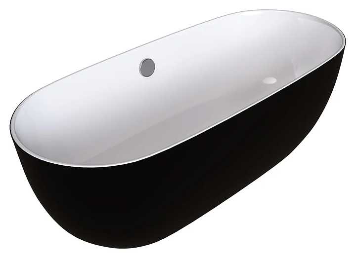 Ванна Grossman GR-2501 M Black 170x80 см, черная матовая, акрил