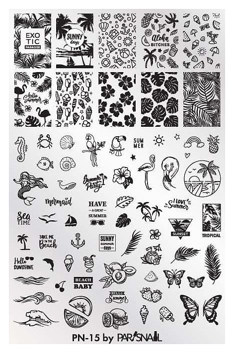 Пластина для стемпинга ParisNail PN-15 (95х145 мм)