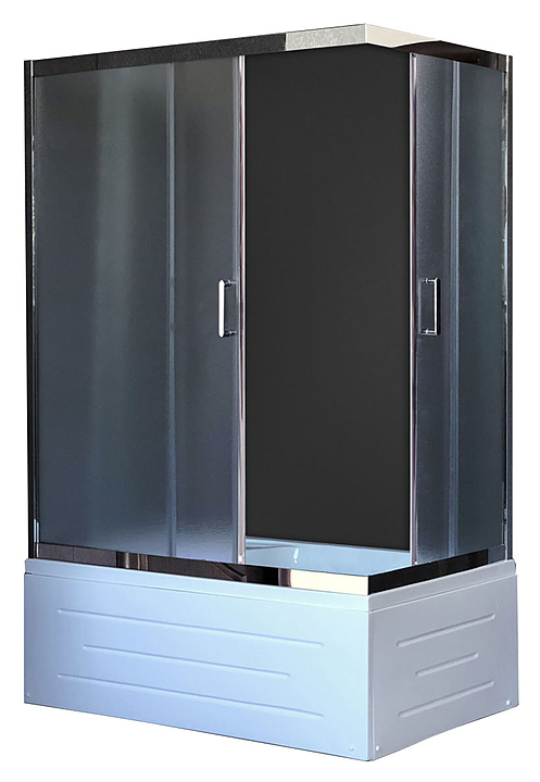 Уголок душевой Royal Bath RB 8100BP-C-CH-L 100х80х200 см, матовое, хромированный профиль, левый