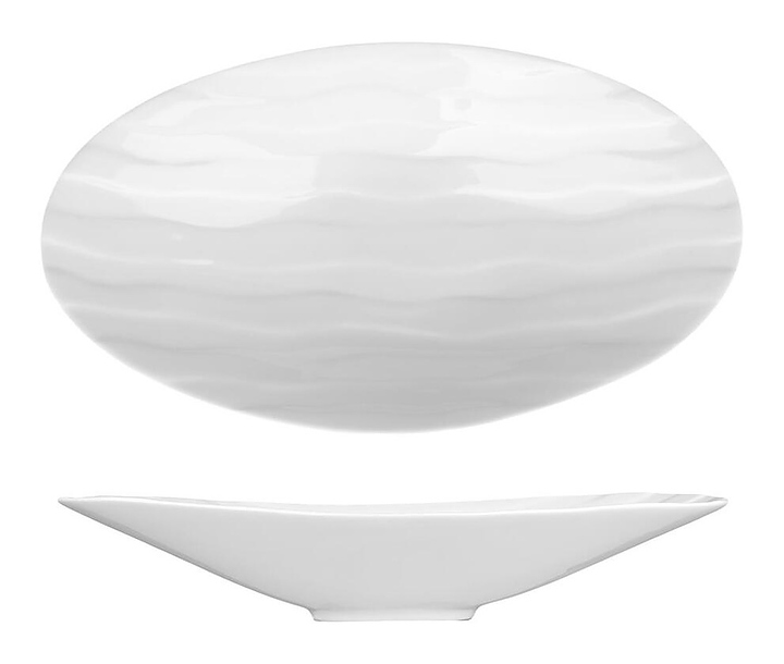 Блюдо сервировочное P.L. Proff Cuisine Asymmetry White F1512-10.5 26,5х15,5 см овальное белое