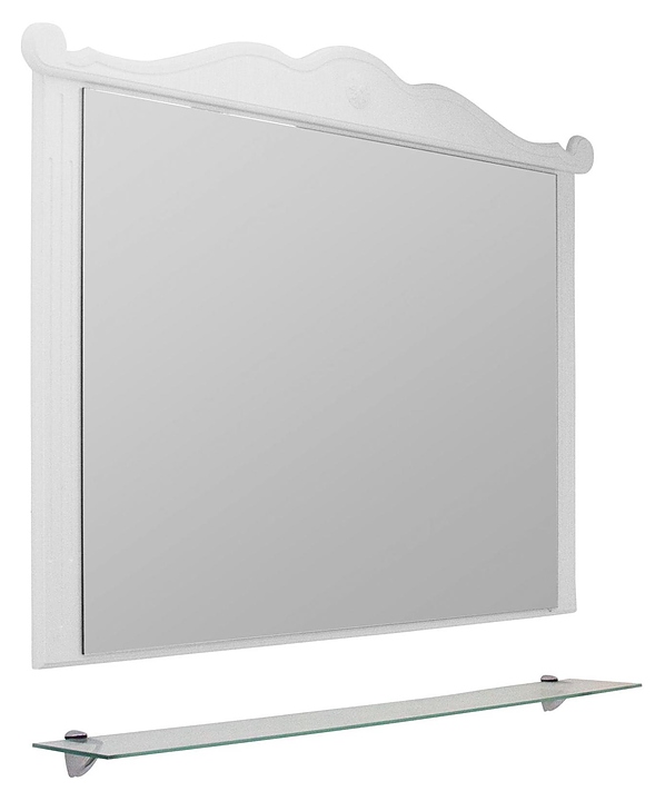 Зеркало Mixline Прованс-105 105х79 см с полкой, белый ясень