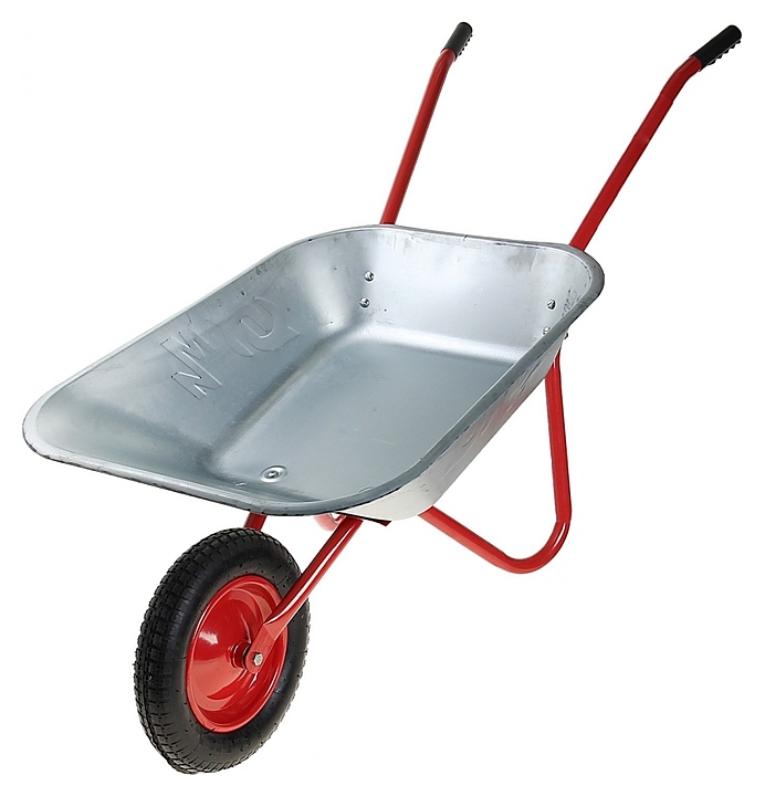 Тачка садовая Мастер-инструмент МИ 85 л, с колесом 3.25 D16/12, красная