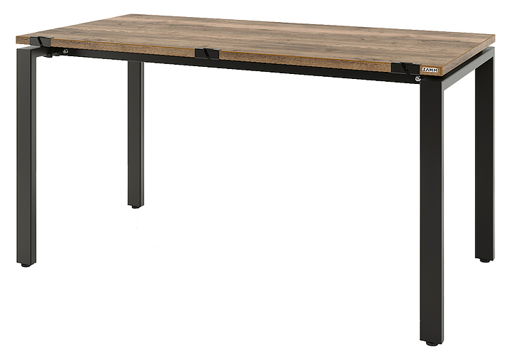 Стол офисный прямой ZAMM Формат 60х30 ТР 1800х700 с пропусками, дуб галифакс олово/черный