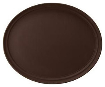 Поднос MGprof 77907 77х64 см (полипропилен прорезиненный) овальный коричневый