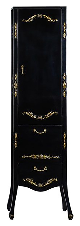 Шкаф-пенал Aquanet Виктория 40 черный/золото