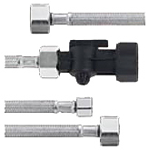 Комплект подключения №2 Brita входн. и выходн. шланги G3/4 - G3/4 + запирающий клапан G3/4 - G1, DN8, 2 метра, нерж. металл, супергибкость