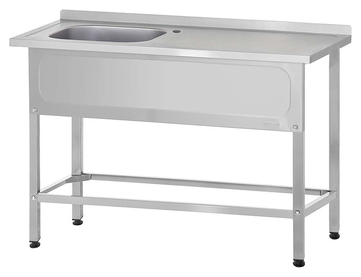 Ванна моечная Mecon Norma Inox РПЦн 1500х600х860 мм (1 м/о левое 500х400х250 мм) ножка профильная