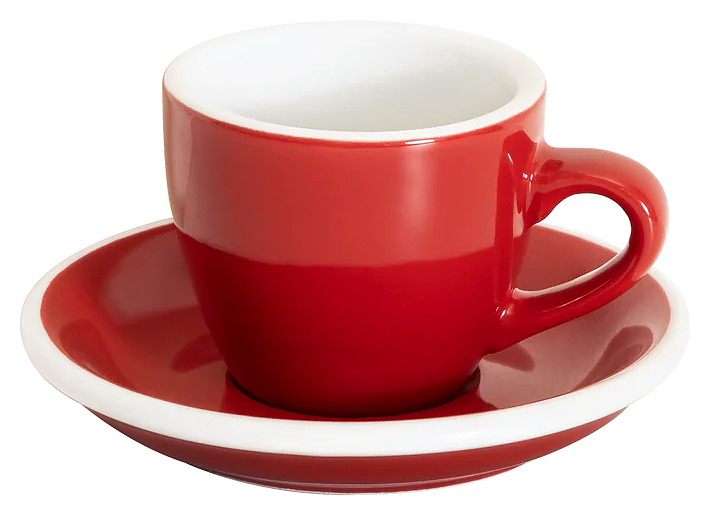 Пара кофейная Loveramics Egg C088-B125B 80 мл, красная