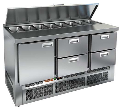 Стол для салатов HICOLD SLE1-122GN (1/3) с крышкой
