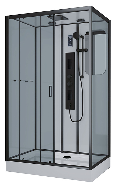 Кабина душевая Niagara NG-6912-01GQL BLACK 120х80х210 см, левая