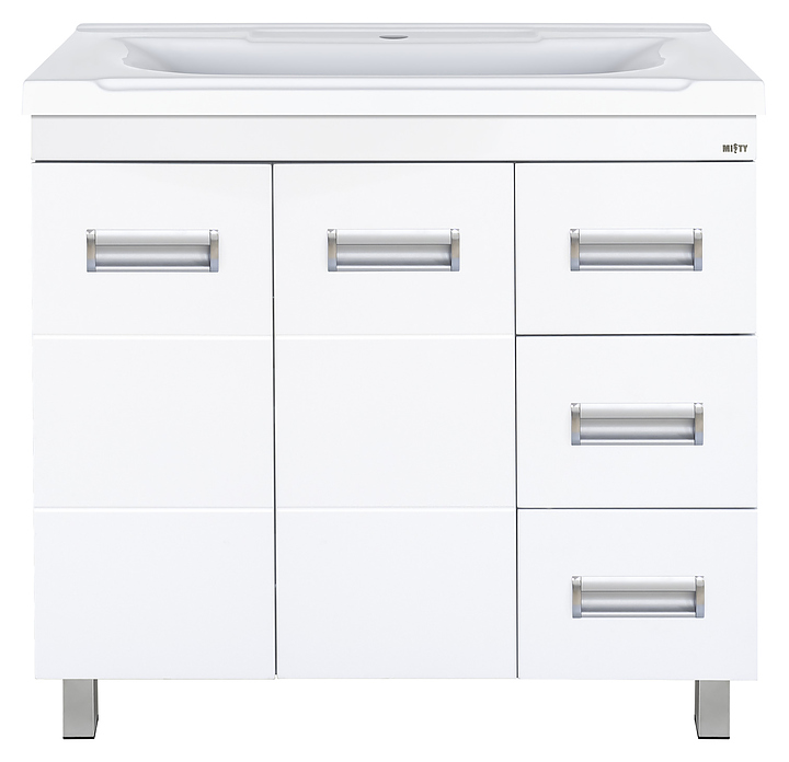 Тумба под раковину Misty Селена-90 88х72 см, с 3 ящиками, белая