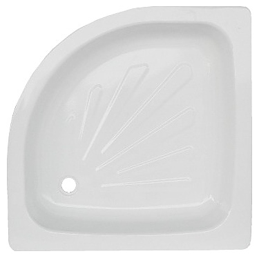 Поддон душевой Donatony 80x80 см, эмалированный, полукруглый, без сифона, сталь