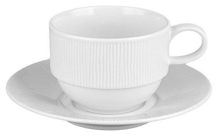 Чайная пара Noble Neo Silk Stackable 99612 210 мл (фарфор) белая