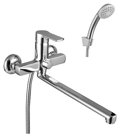 Смеситель для ванны и душа LEMARK plus Grace LM1551C универсальный, с плоским изливом, хром