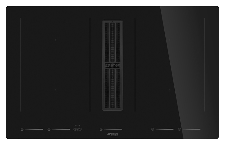 Варочная панель индукционная SMEG HOBD682D2 с интегрированной вытяжкой черная
