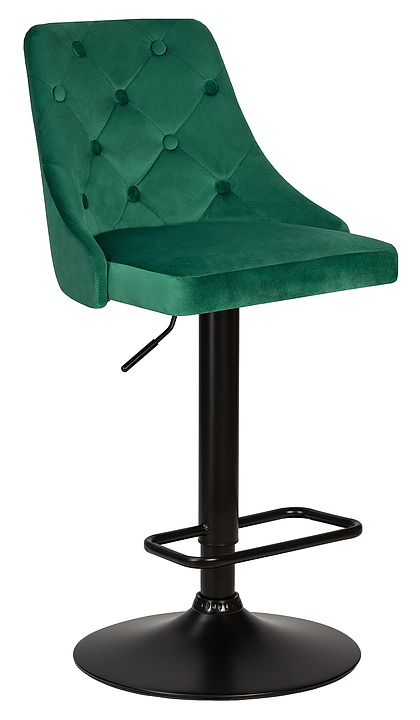Стул барный DOBRIN 5021-LM-N JOSEPH BLACK (зеленый велюр) 2 шт.