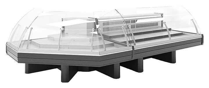 Витрина холодильная Lida Vision-2 U (2400х1270х1200 мм)