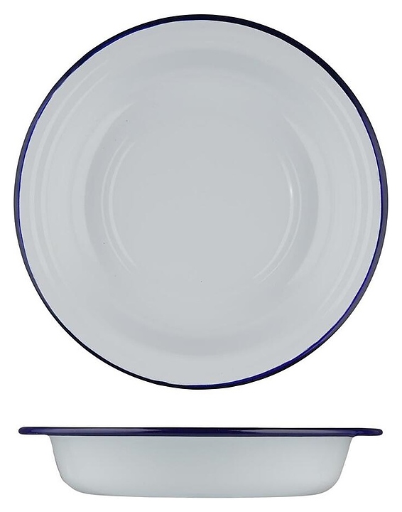 Салатник Sunnex CEP9087 Blue Rim 600 мл d=18,9 см h=3,6 см (эмалированная сталь)