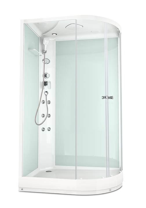 Душевая кабина с гидромассажем и блоком управления Domani-Spa Delight 128 L DS01D128LLWCl10 120х80 см