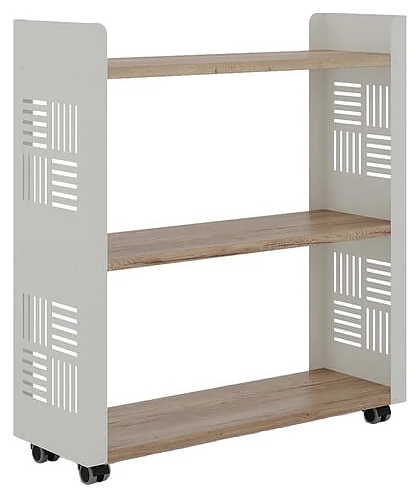 Стеллаж мобильный КОБОР SM3-90/30 white/natural
