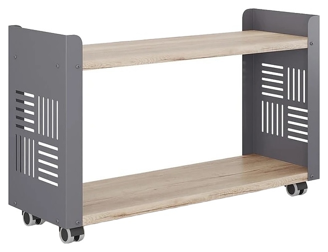 Стеллаж мобильный КОБОР SМ2-90/30 graphite/natural