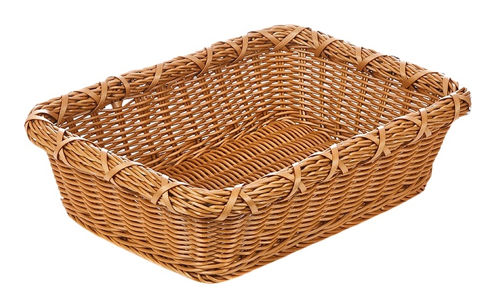 Корзинка плетеная Luxstahl Brown 5500 30х40х11 см (пластик) прямоугольная коричневая