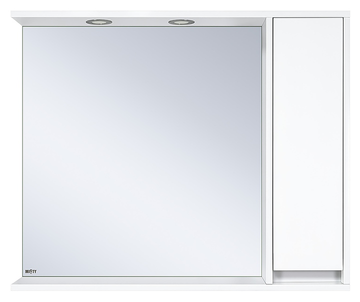 Шкаф зеркальный Misty Алиса-90 87,5х72 см с подсветкой, правый, белый