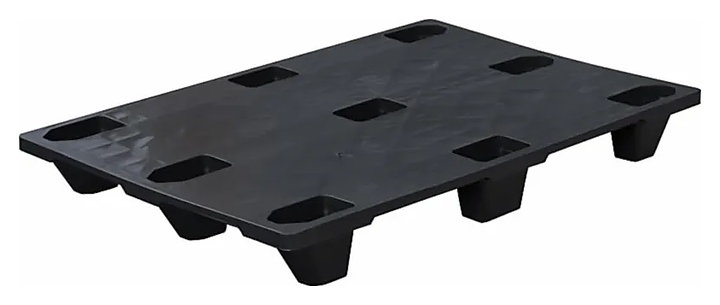 Паллет ТАРА.РУ DP 1208 S (Q4) 1200x800х130 мм (сплошной на 9 ножках) черный