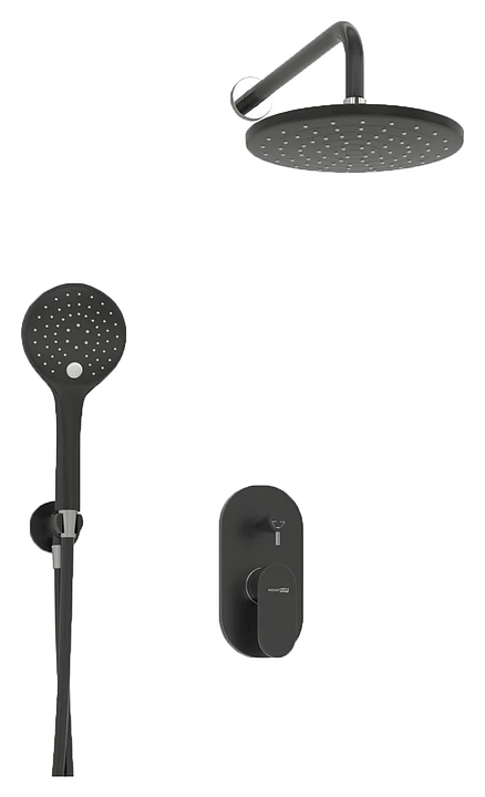 Комплект душевой встраиваемый Wasserkraft A16777 черный soft-touch