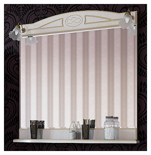 Зеркало Sanflor Адель 82 см, белое, фурнитура золото