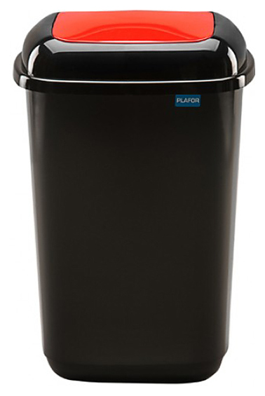 Контейнер для мусора PLAFOR Quatro Bin 28 л черный, красный