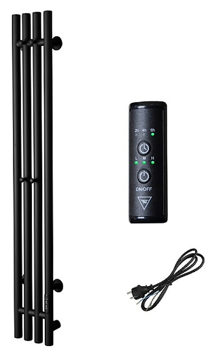 Полотенцесушитель электрический Тругор Пэк сп Вектор 120х15 см, с 4 крючками, черный