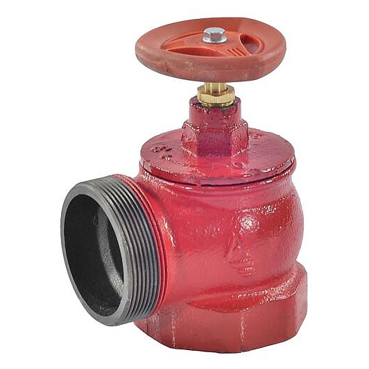 Клапан пожарный Апогей чугун угловой 90 гр КПЧМ 65-1 Ду 65 1,6 МПа муфта-цапка