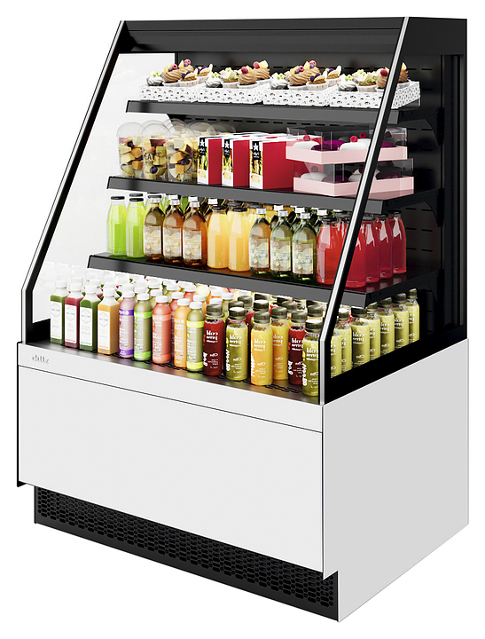 Витрина кондитерская Chilz VETE II KUB OF 130 белый глянец, металлик
