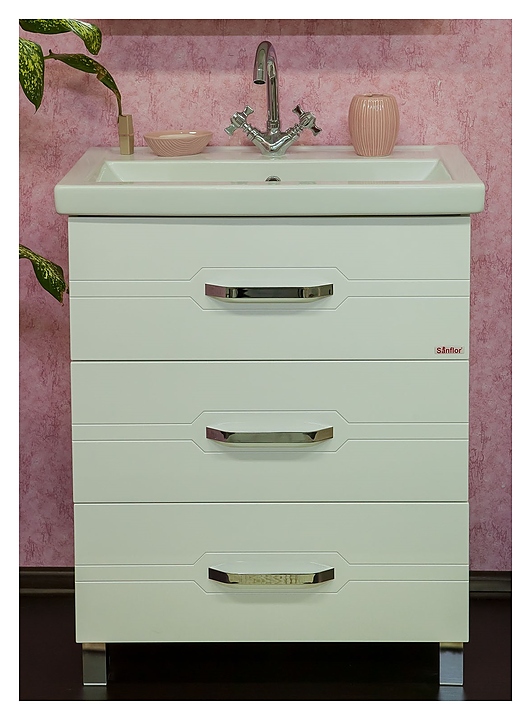 Тумба с раковиной Sanflor Анкона 70 см белая