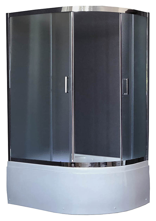 Уголок душевой Royal Bath RB 8120BK-C-CH-L 120х80х220 см, матовое, хромированный профиль, левый