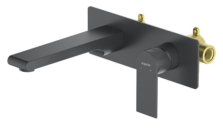 Смеситель для раковины встраиваемый Aquatek Лира AQ1413MB черный матовый