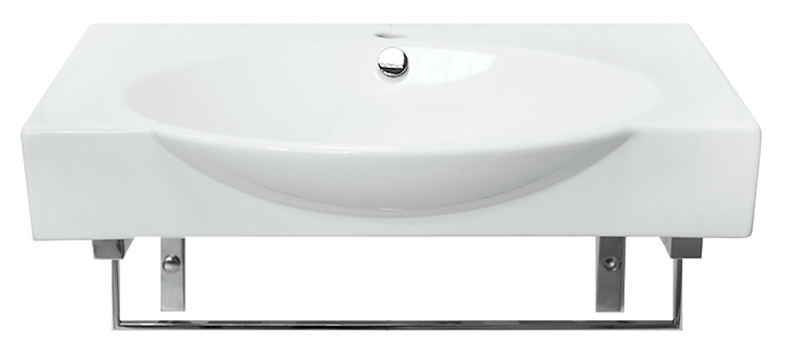 Раковина мебельная SANITA LUXE Infinity 65 INF65SLWB01KR 65x44 см, с кронштейнами и полотенцедержателем, керамика