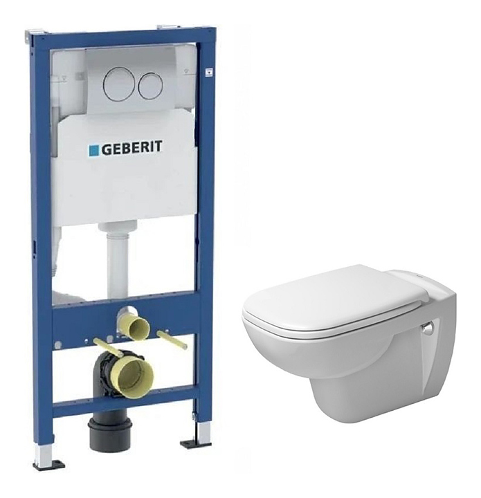 Унитаз подвесной с инсталляцией и сиденьем Geberit Duravit D-Code 458.134.DC.2