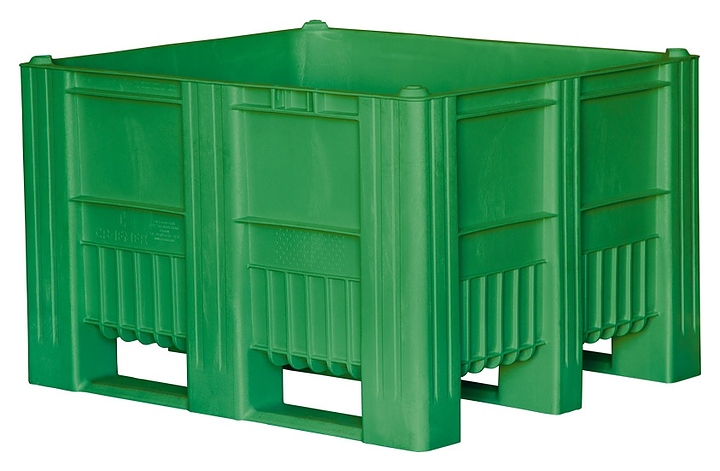 Контейнер ТАРА.РУ С-Box 1210 S (740) 1200х1000х740 мм (сплошной на полозьях) зеленый