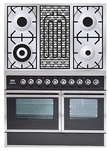 Газовая плита с духовым шкафом ILVE QDC-100BW-MP