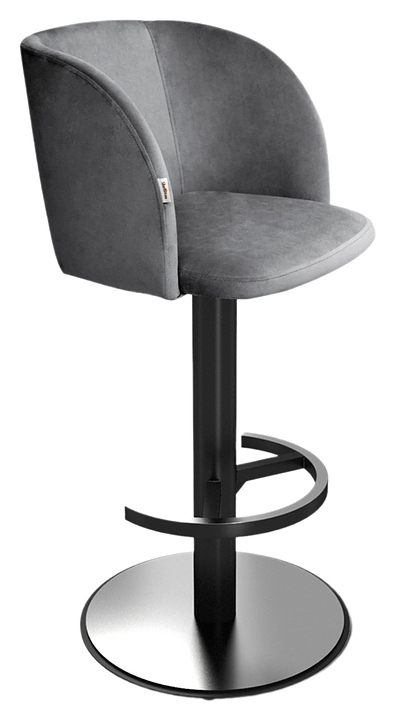 Стул барный Sheffilton SHT-ST33/S137 угольно-серый / стальной / черный муар