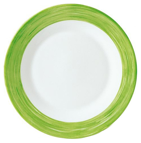 Тарелка Arcoroc Brush C3769 25,4 см, бело-зеленая