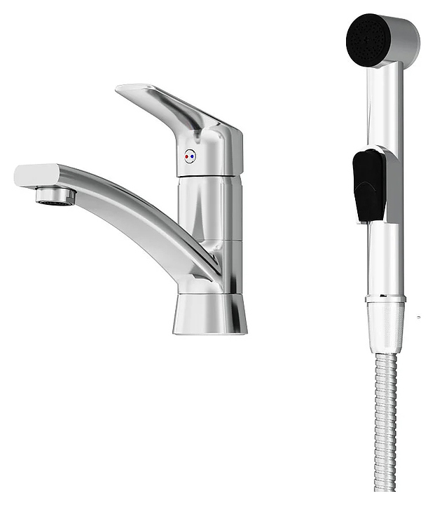 Смеситель для раковины Damixa Origin Bit 770230000 с гигиеническим душем, хром