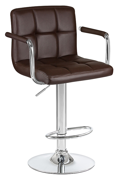Стул барный DOBRIN 5011-LM-N KRUGER ARM (коричневый, хром) 2 шт.