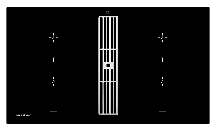 Индукционная варочная панель с вытяжкой Kuppersbusch KMI 9850.0 SR Silver Chrome