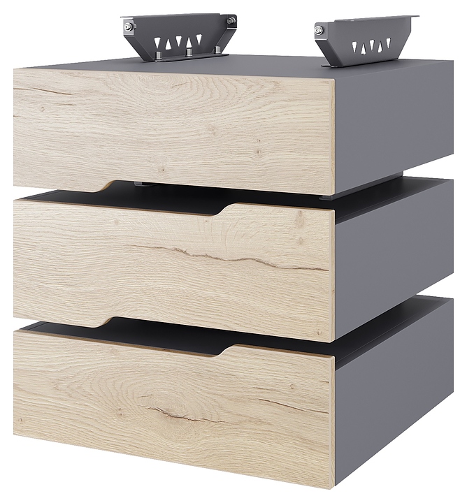 Тумба подвесная КОБОР T-3 graphite/natural