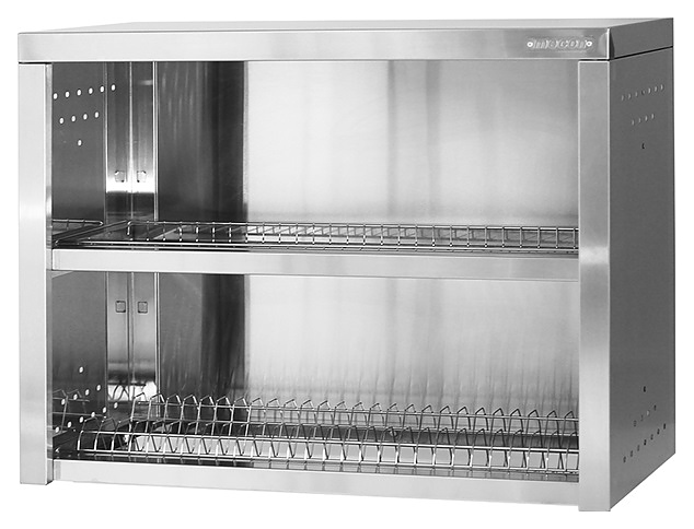 Полка кухонная Mecon Norma Inox ПНЗн 1000х400х600 мм сетки для стаканов (2 шт.) с поддоном