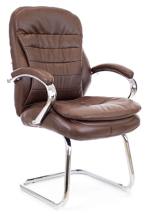 Кресло для посетителей Everprof Valencia CF экокожа, коричневое