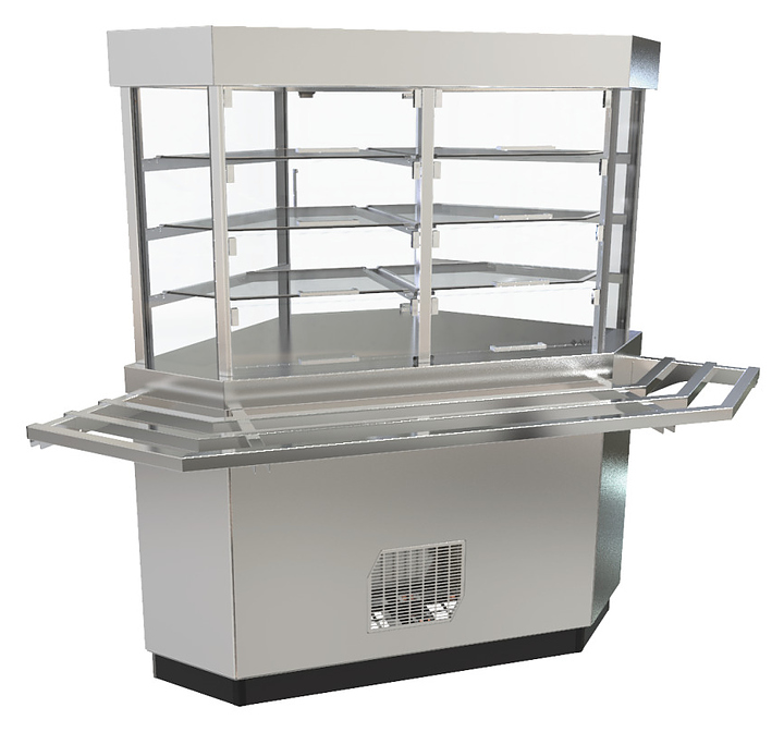 Прилавок-витрина холодильный Abat Сэйла ПВВ(Н)-70Е-90-С поворотный нерж.